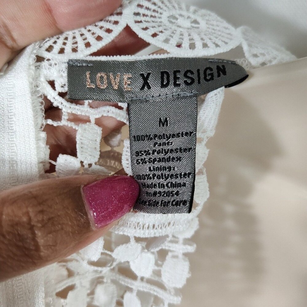 Love x Design Cut-Out Jumpsuit Women Size M White Long Sleeve FOR REPAIR - Picture 7 of 9